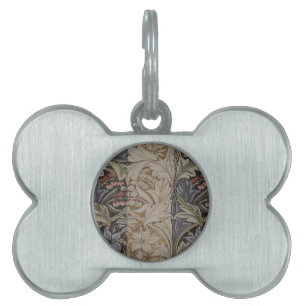 Placa Para Mascotas Tapiz Botánico Clásico de Campanilla Azul de Willi