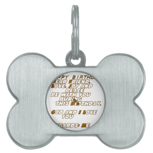 Placa Para Mascotas Tarjeta de cumpleaños para un amigo cristiano (Frente)
