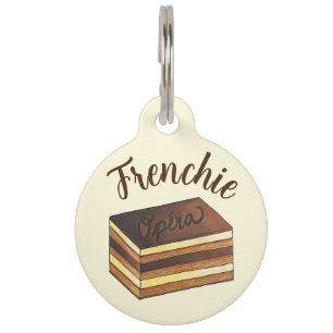 Placa Para Mascotas Tarta Opera Pastelería Francesa Comida Frenchie
