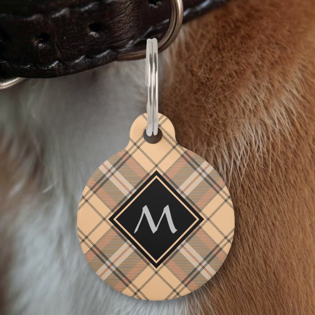 Placa Para Mascotas Tartan beige y marrón (Subido por el creador)