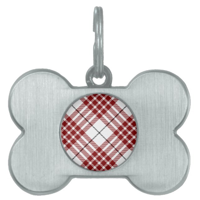 Placa Para Mascotas Tartán de Buchanan (Frente)