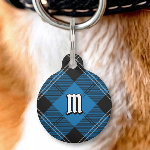 Placa Para Mascotas Tartan de caza azul del clan Ramsay