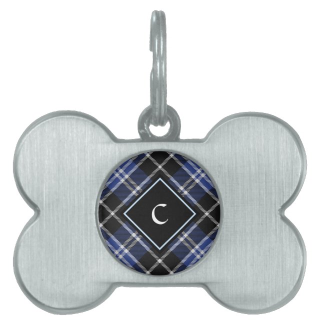 Placa Para Mascotas Tartan del clan Clark (Frente)
