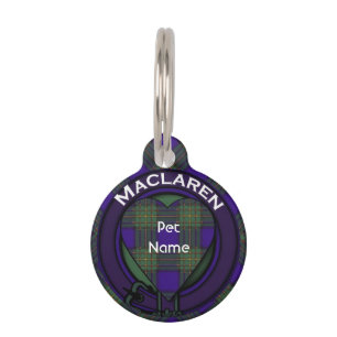 Placa Para Mascotas Tartán del escocés de la tela escocesa del clan 