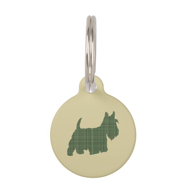 Placa Para Mascotas Tartan Scottie (Anverso)