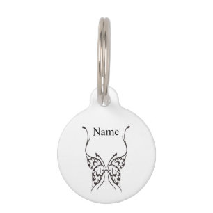 Placa Para Mascotas Tatuaje de mariposa estilizada Thunder_Cove 