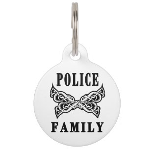 Placa Para Mascotas Tatuajes de la familia de la policía