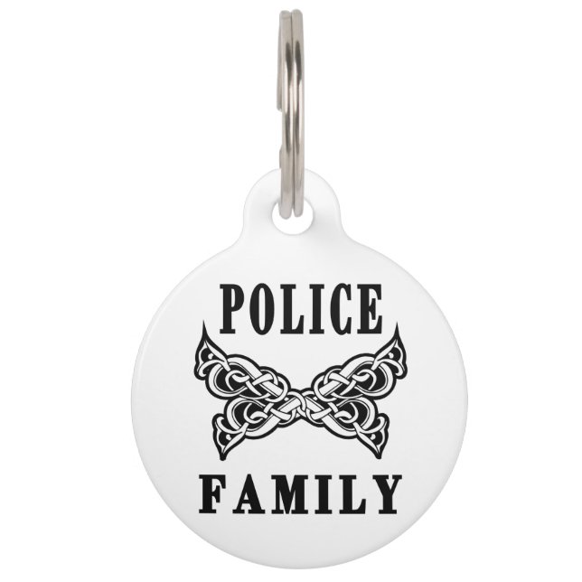 Placa Para Mascotas Tatuajes de la familia de la policía (Anverso)