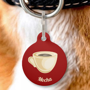 Placa Para Mascotas Taza de café