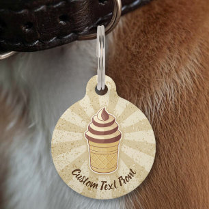 Placa Para Mascotas Taza de helado de dos sabores