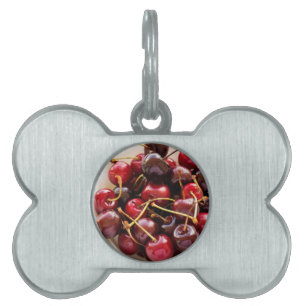 Placa Para Mascotas tazón de cerezas