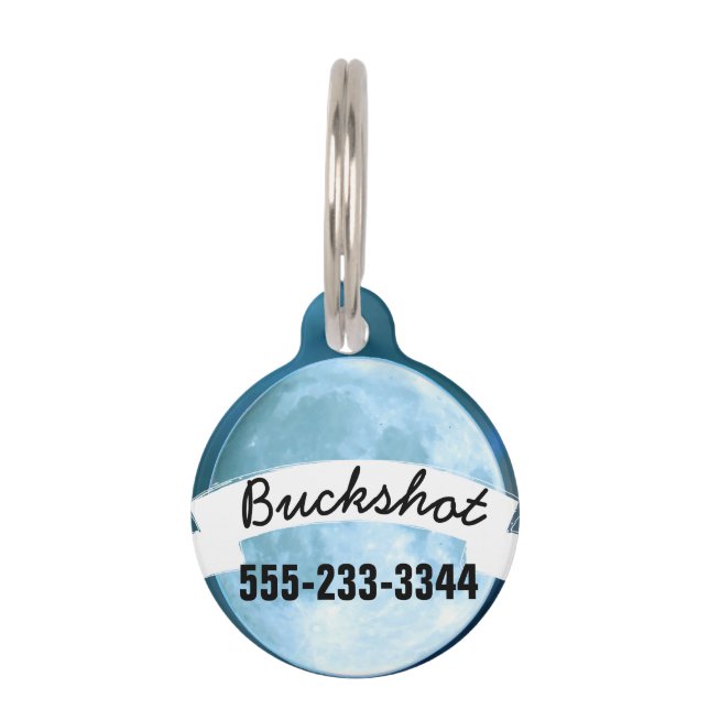 Placa Para Mascotas Te amo a la luna y atrás (Reverso)