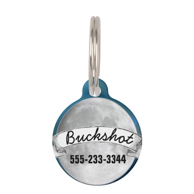 Placa Para Mascotas Te amo a la luna y atrás (Reverso)