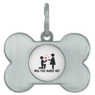 Placa Para Mascotas ¿Te Casarás Conmigo Bendito Knee Man & Woman?