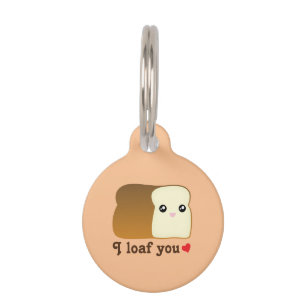 Placa Para Mascotas Te Miro Kawaii Pan Funny Personalizado Comida Pun