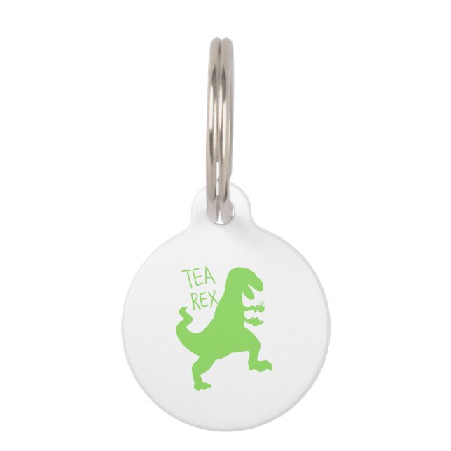 Placa Para Mascotas Tea rex - Elegir color de fondo (Anverso)
