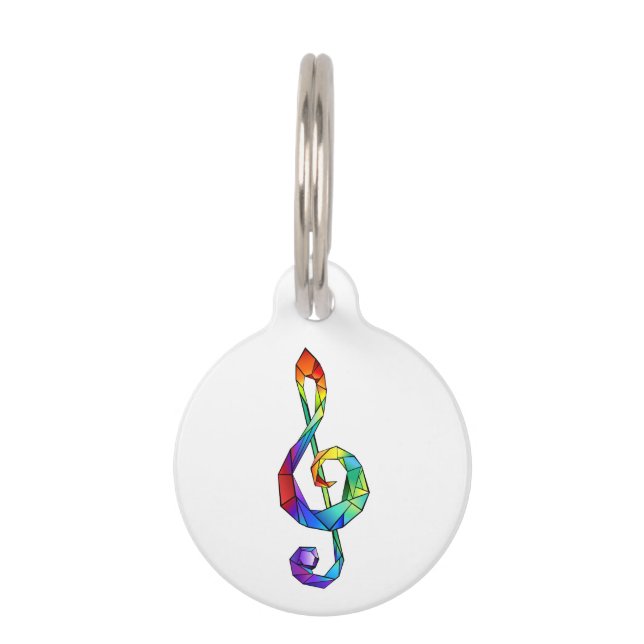 Placa Para Mascotas Tecla musical arcoiris tremendo clef (Anverso)