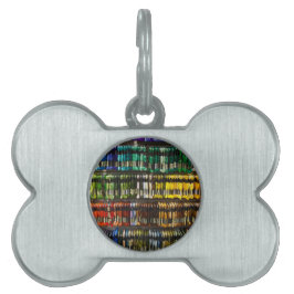 Placa Para Mascotas Tejido abstracto multicolor
