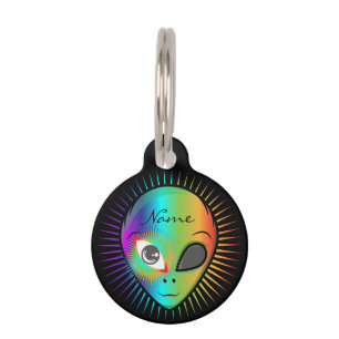 Placa Para Mascotas Tejido de la cabeza de alienígena