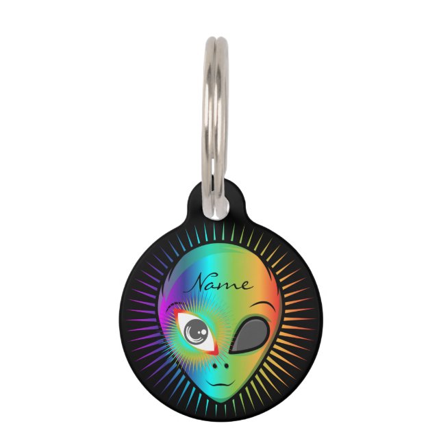 Placa Para Mascotas Tejido de la cabeza de alienígena (Anverso)