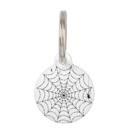 Placa Para Mascotas Telaraña espeluznante de Halloween