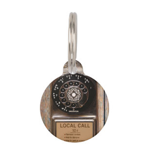 Placa Para Mascotas Teléfono anticuado de rotativo de pago robusto