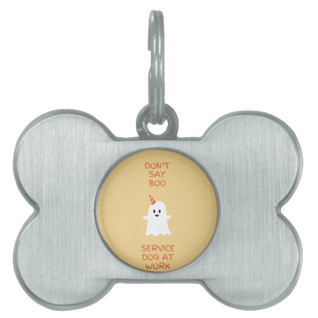 Placa Para Mascotas Tema de Halloween del perro de servicio (Frente)