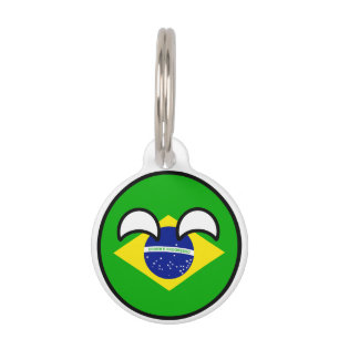 Placa Para Mascotas Tendencia divertida Geeky Brasil Countryball