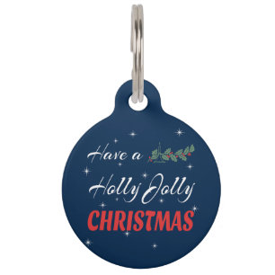 Placa Para Mascotas Tenga navidad alegre de un acebo