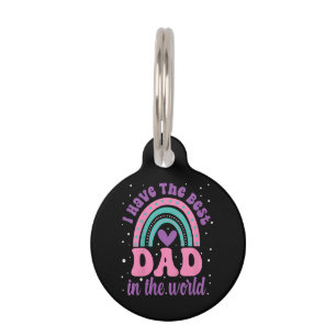 Placa Para Mascotas Tengo El Mejor Papá En El Mundo Del Niño Chica Fat