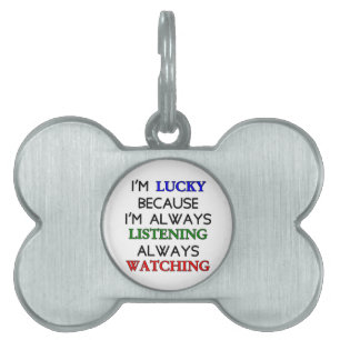 Placa Para Mascotas Tengo suerte