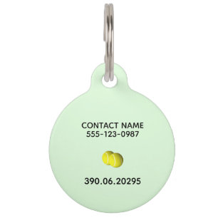 Placa Para Mascotas Tenis Dobles Verde