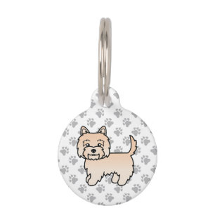 Placa Para Mascotas Terrier Cairn de Crema Perro de Dibujos Animados L