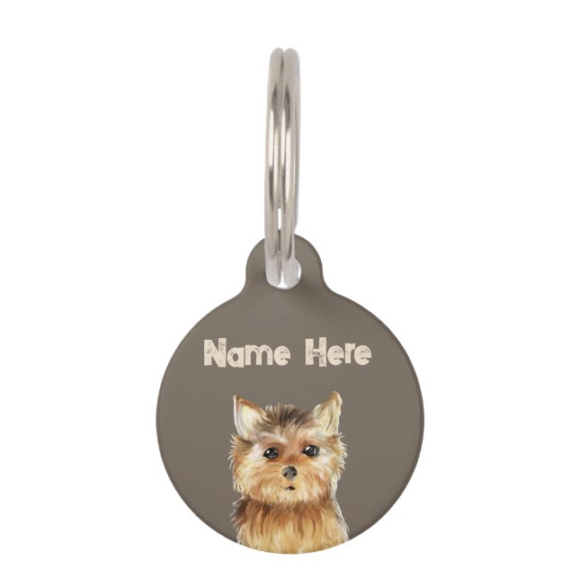 Placa Para Mascotas Terrier de Yorkshire (Anverso)