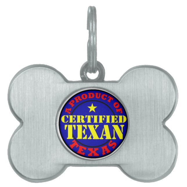 PLACA PARA MASCOTAS TEXÁN CERTIFICADO (Frente)
