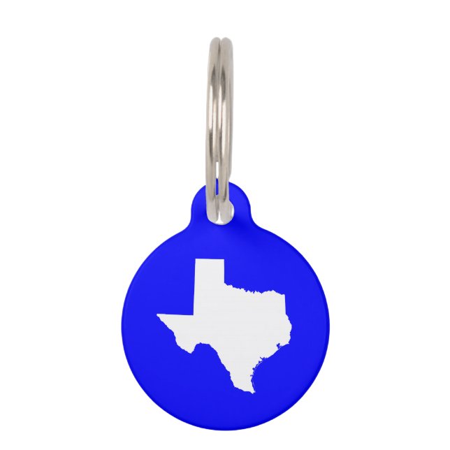 Placa Para Mascotas Texas azul y blanco (Anverso)
