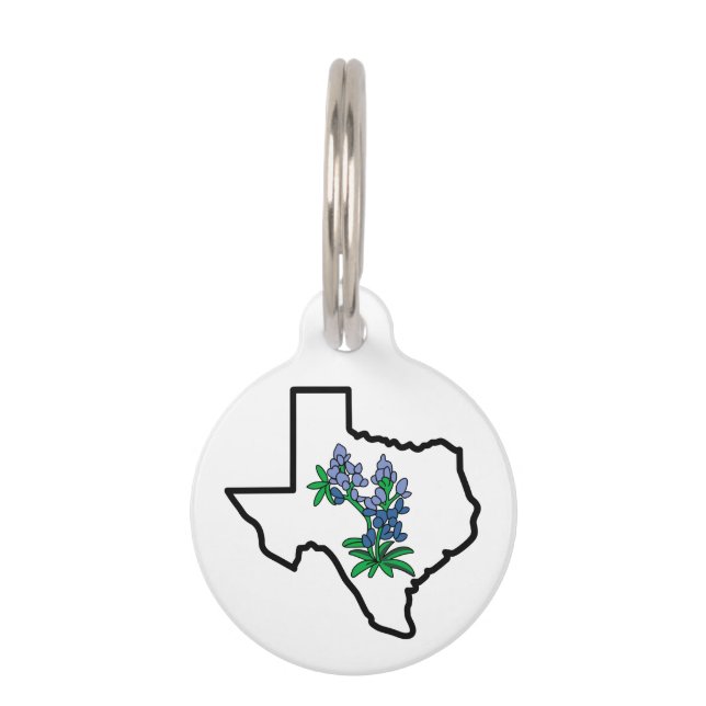 Placa Para Mascotas Texas Bluebonnets (Anverso)