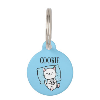 Placa Para Mascotas Texting Cat Pesonalized