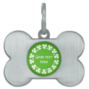 Placa Para Mascotas Texto de adición de borde de rocas de color blanco
