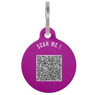 Placa Para Mascotas Texto de información de escaneo de código QR Plant