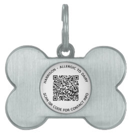 Placa Para Mascotas Texto del personalizado de información sin contact