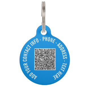 Placa Para Mascotas Texto informativo de su código QR Etiqueta de iden