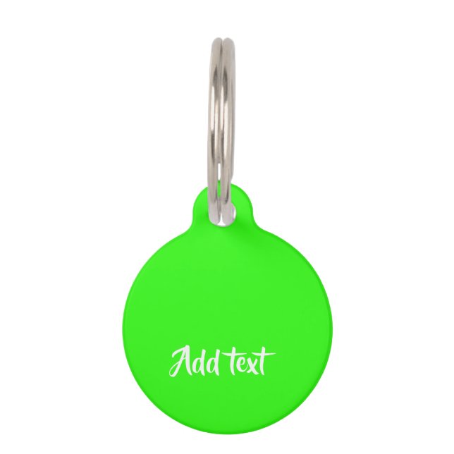 Placa Para Mascotas texto personalizado verde claro plano (Anverso)