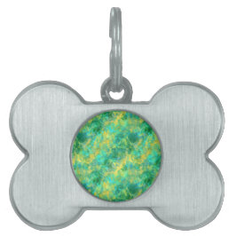 Placa Para Mascotas Textura cruzada verde esmeralda