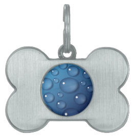 Placa Para Mascotas Textura de caída de agua azul