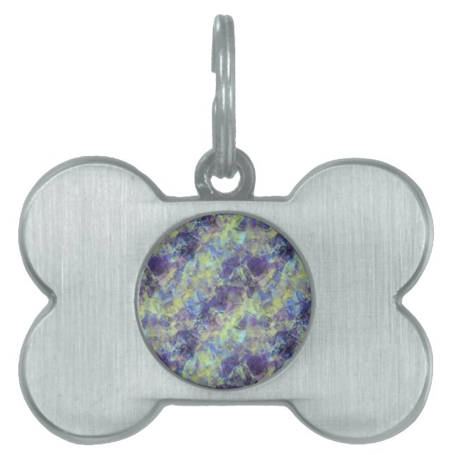 Placa Para Mascotas Textura de lavanda en bruto (Frente)