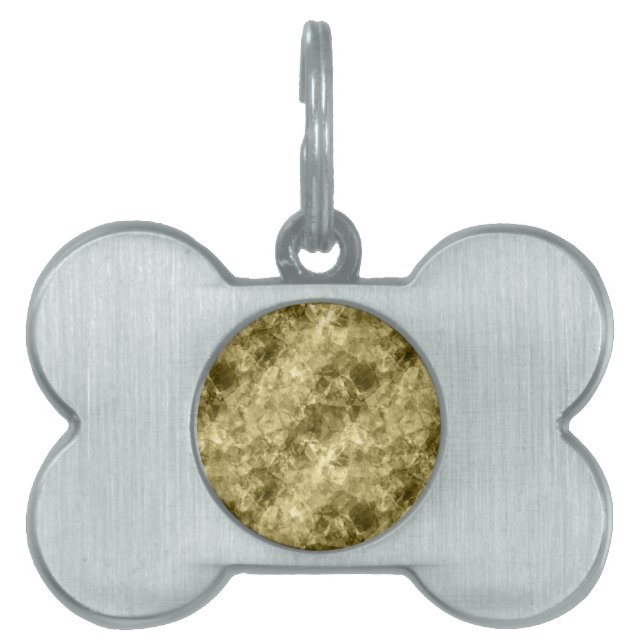 Placa Para Mascotas Textura en bruto de bronce (Frente)