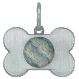 Placa Para Mascotas Textura ondulada azul Iris