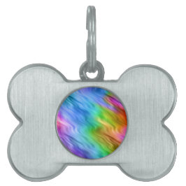 Placa Para Mascotas Textura ondulada azul Pansy