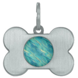 Placa Para Mascotas Textura ondulada de hidrangea azul